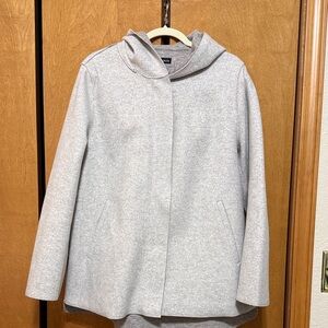 Gray Hooded Coat- Love Token